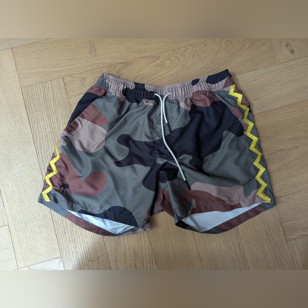 OAS Camouflage Swim Shorts with Cream and Black